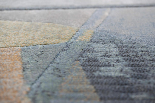 Essentials Abstract Orange, Sage, Blue, Gray, Ivory and Mauve Olefin Area Rug 8x10 Default -DTYStore