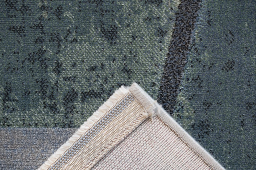 Essentials Abstract Orange, Sage, Blue, Gray, Ivory and Mauve Olefin Area Rug Default -DTYStore