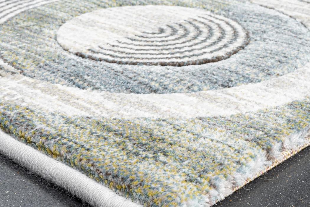 Essentials Archer Green, Blue, Charcoal, Ivory and Gray Polyester Area Rug Default -DTYStore