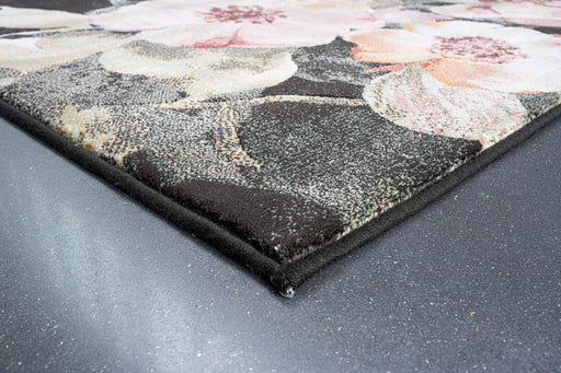 Essentials Eleanor Black, Blush, Pink, Rose, Peach and Green Polyester Area Rug Default -DTYStore