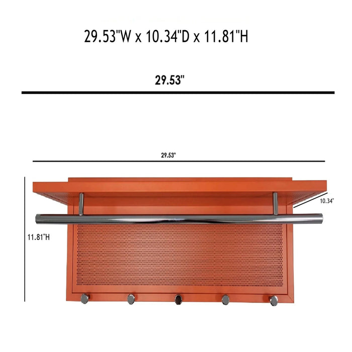 Esyspot Metal Powder Coating Hook Wall Mounted with Shelf Black Chrome Finish 29.53 x 10.34 x 11.81 inches Default -DTYStore