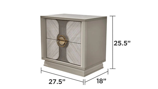 Eternity Traditional Style 4 Pc Queen Bedroom Set Made with Wood and Gold Accents in Beige Default -DTYStore