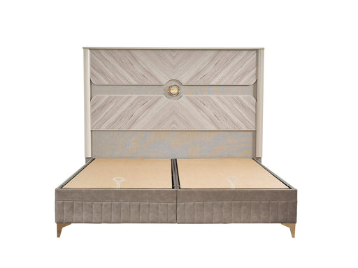 Eternity Traditional Style 4 Pc Queen Bedroom Set Made with Wood and Gold Accents in Beige Default -DTYStore