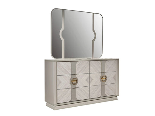 Eternity Traditional Style 5 Pc Queen Bedroom Set Made with Wood and Gold Accents in Beige Default -DTYStore