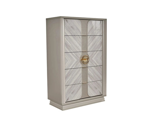 Eternity Traditional Style 5 Pc Queen Bedroom Set Made with Wood and Gold Accents in Beige Default -DTYStore