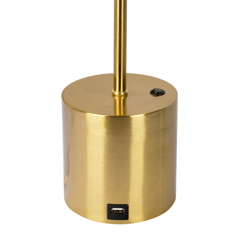 Ethereal Modern Small Brass Metal Table Lamp with White Glass Globe Shade, Elegant Desk Lamp Fixture 22'H x 9.3'W x 5.8'D for Living Room, Desk Lamps for Office Reading Default -DTYStore