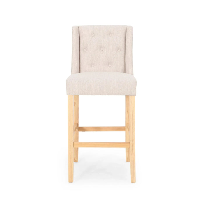 Ethereon Fabric Tufted Counter Stool, Set of 2, Beige Default -DTYStore