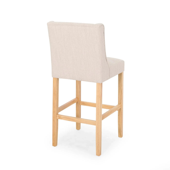 Ethereon Fabric Tufted Counter Stool, Set of 2, Beige Default -DTYStore