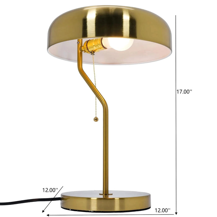 European Modern Bedside Nightstand Table Lamp with Gold Finish and White Inner Default -DTYStore
