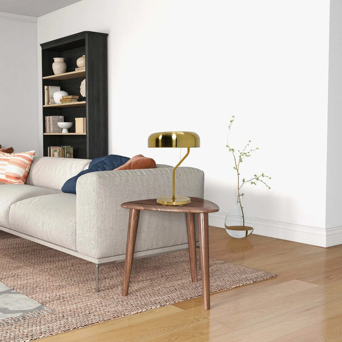 European Modern Bedside Nightstand Table Lamp with Gold Finish and White Inner Default -DTYStore