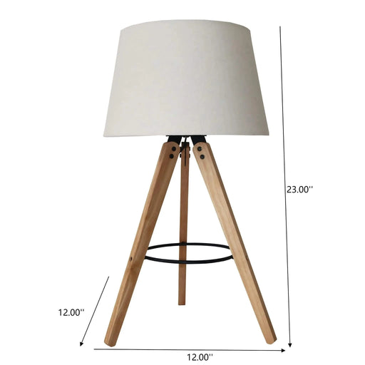 European Modern Bedside Table Lamp, Decorative LED Desk Lamp, Birch Three-Legged Wooden Table Lamp - Natural Black Default -DTYStore