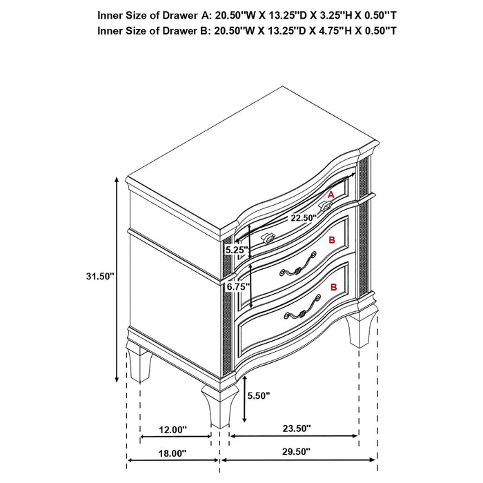 Evangeline Silver Oak 4-piece Eastern King Bedroom Set Default -DTYStore