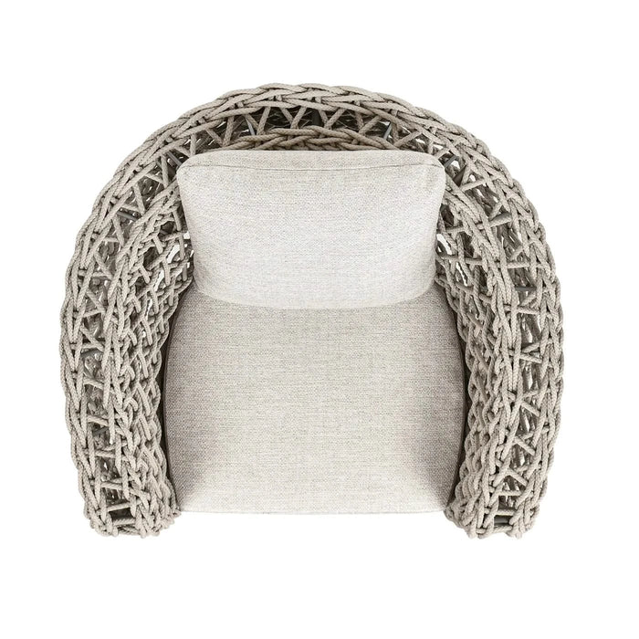 Everly 37.5' Woven Frame Barrel Deep Seating Patio Arm Chair, Oat Beige Axroma Olefin Default -DTYStore