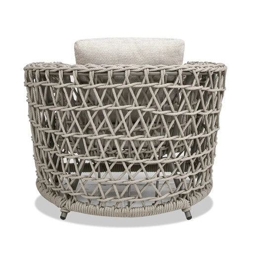 Everly 37.5' Woven Frame Barrel Deep Seating Patio Arm Chair, Oat Beige Axroma Olefin Default -DTYStore