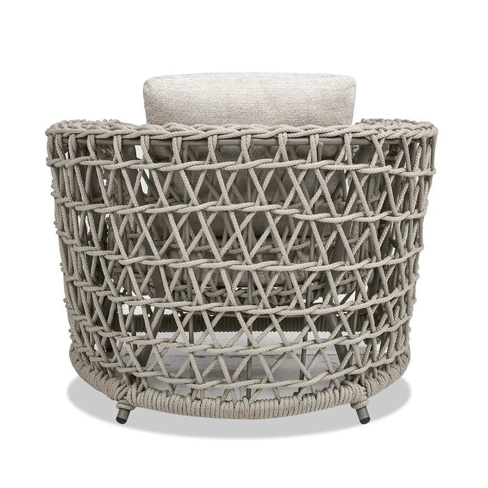 Everly 37.5' Woven Frame Barrel Deep Seating Patio Arm Chair, Oat Beige Axroma Olefin Default -DTYStore