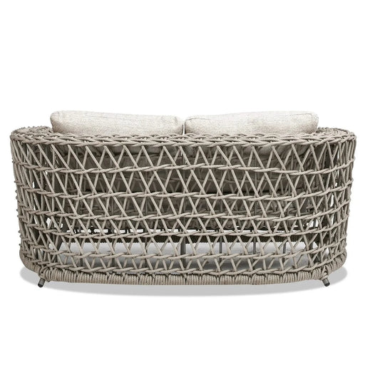 Everly 63.5' Woven Frame Barrel Deep Seating Patio Loveseat Sofa, Oat Beige Axroma Olefin Default -DTYStore