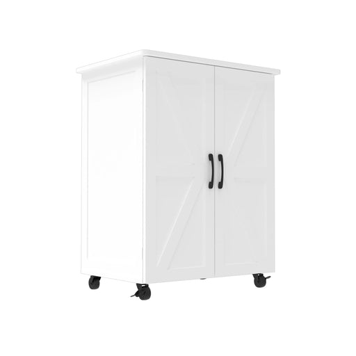 Exquisite Craftsmanship Rice Door Storage Cabinet, Large Capacity, White MDF, 27.36x19.68x35.55 Inches Default -DTYStore