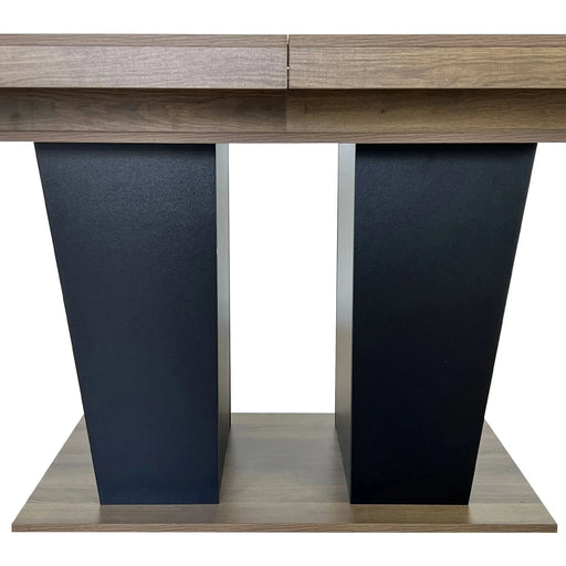 Extendable Dining Room Table for 4-10 People,Wooden Transformer Kitchen Dining Table with Black Double Sturdy Pedestal Base, Modern Expandable Large Table Default -DTYStore