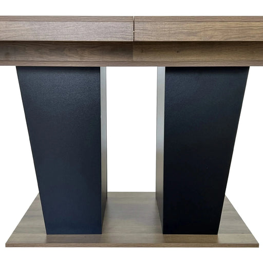 Extendable Dining Room Table for 4-10 People,Wooden Transformer Kitchen Dining Table with Black Double Sturdy Pedestal Base, Modern Expandable Large Table Default -DTYStore