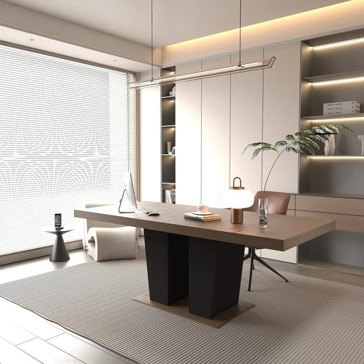 Extendable Dining Room Table for 4-10 People,Wooden Transformer Kitchen Dining Table with Black Double Sturdy Pedestal Base, Modern Expandable Large Table Default -DTYStore