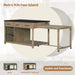 Extendable Kitchen Island with Storage, Multi-Functional Kitchen Cart with Built-In Power Outlets, Retro Kitchen Island on Wheels with Drawers and Open Shelves for Kitchen (Espresso+Natural) Default -DTYStore