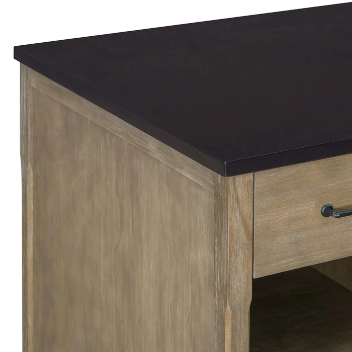 Extendable Kitchen Island with Storage, Multi-Functional Kitchen Cart with Built-In Power Outlets, Retro Kitchen Island on Wheels with Drawers and Open Shelves for Kitchen (Espresso+Natural) Default -DTYStore