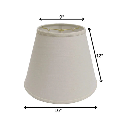 Extra Deep Empire Hardback Lampshade with Washer Fitter, Beige Color Fabric Lampshade for Table Lamps, Natural Linen, 9' Top x 16' Bottom x 12' Height Default -DTYStore