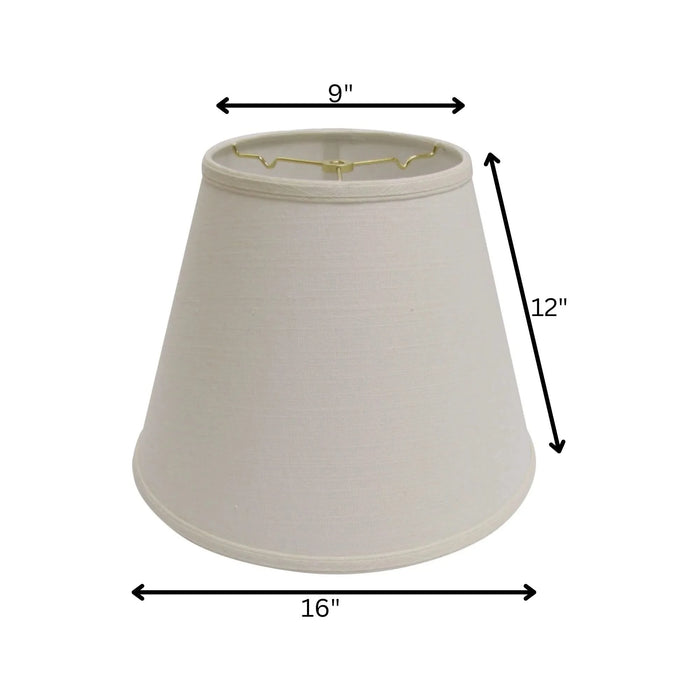 Extra Deep Empire Hardback Lampshade with Washer Fitter, Beige Color Fabric Lampshade for Table Lamps, Natural Linen, 9' Top x 16' Bottom x 12' Height Default -DTYStore