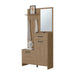 FM FURNITURE Elko Hall Tree Multistorage with a Mirror. Natural Oak - DTY Store