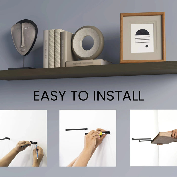 FM FURNITURE Greer Floating Shelf in Melamine x2,Smokey Oak Default -DTYStore