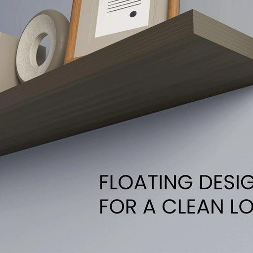 FM FURNITURE Greer Floating Shelf in Melamine x2,Smokey Oak Default -DTYStore