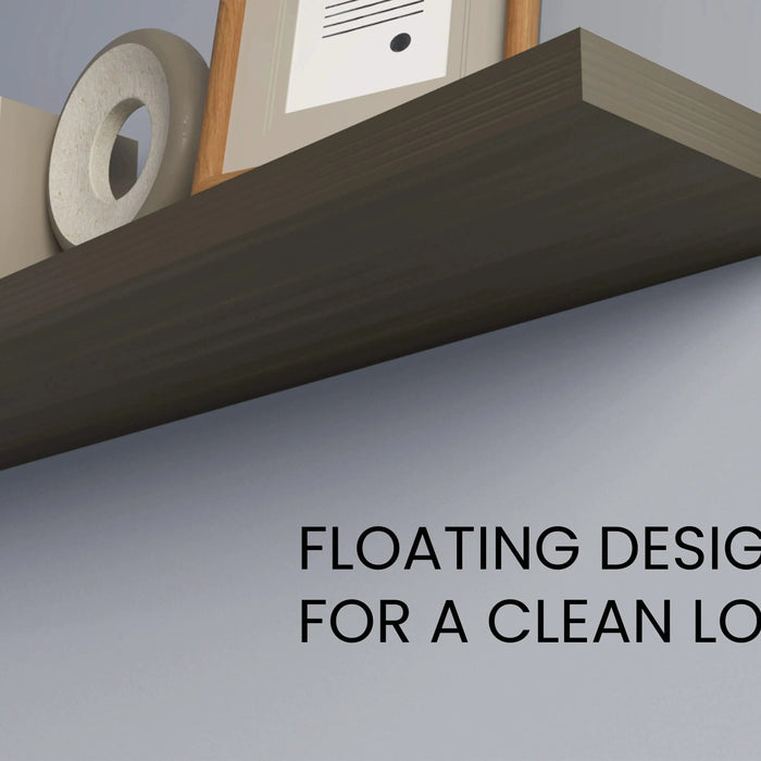 FM FURNITURE Greer Floating Shelf in Melamine x2,Smokey Oak Default -DTYStore