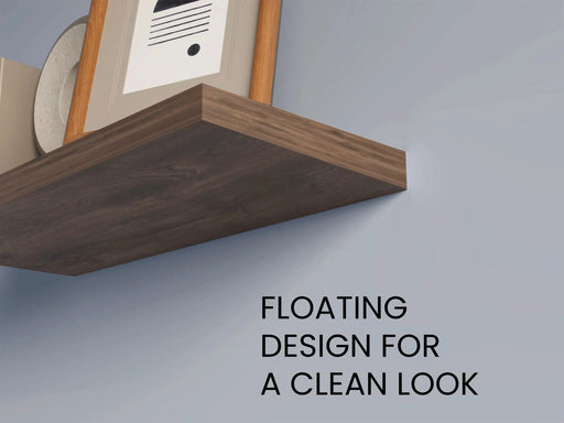 FM FURNITURE Iva Floating shelf in melamine x2 ,Gray Walnut Default -DTYStore