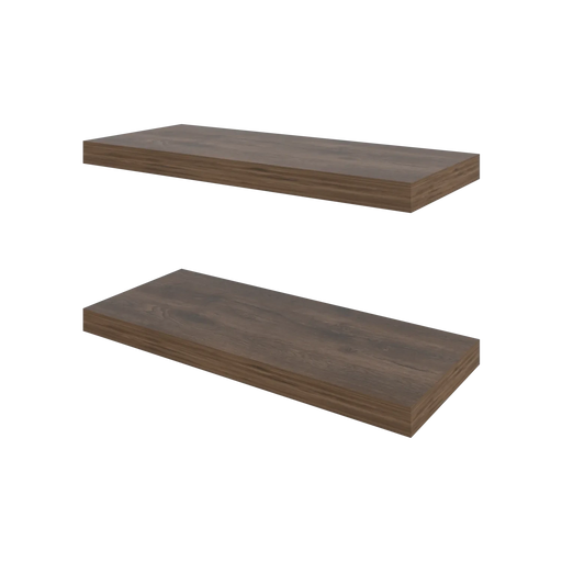 FM FURNITURE Iva Floating shelf in melamine x2 ,Gray Walnut Default -DTYStore