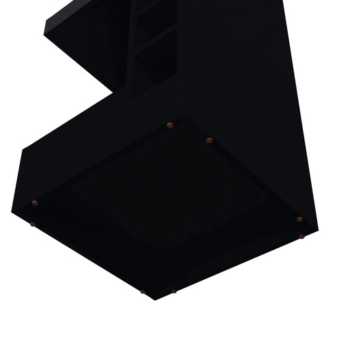 FM FURNITURE Lamer Corner Bar Cabinet with Wine Rack and Open Shelf, Black Default -DTYStore