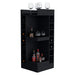 FM FURNITURE Lamer Corner Bar Cabinet with Wine Rack and Open Shelf, Black Default -DTYStore