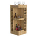 FM FURNITURE Lamer Corner Bar Cabinet with Wine Rack and Open Shelf, Natural Oak Default -DTYStore
