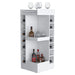 FM FURNITURE Lamer Corner Bar Cabinet with Wine Rack and Open Shelf, White Default -DTYStore