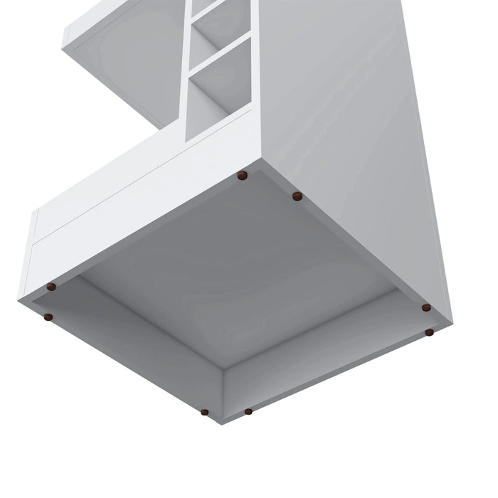 FM FURNITURE Lamer Corner Bar Cabinet with Wine Rack and Open Shelf, White Default -DTYStore