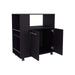 FM FURNITURE Linden Kitchen Cart with Microwave Shelf. Open Storage. and Two-Door Cabinet. Wengue Default -DTYStore