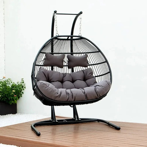 FOLDING DOUBLE SWING CHAIR w/CUSHION Default -DTYStore