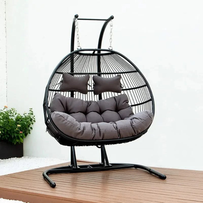 FOLDING DOUBLE SWING CHAIR w/CUSHION Default -DTYStore