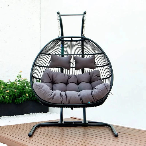 FOLDING DOUBLE SWING CHAIR w/CUSHION Default -DTYStore