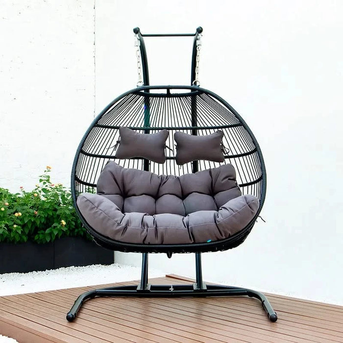 FOLDING DOUBLE SWING CHAIR w/CUSHION Default -DTYStore