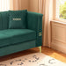 FX-P82-GR2 (WITH 2 PILLOWS)-82.67' Modern Velvet 3-Seater Chesterfield Style Green Couch for Living Room with 2 Pillows Default -DTYStore