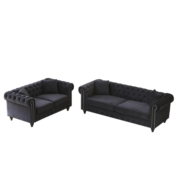 FX 3 Seats + 2 Seats Combo Sofa Modern living room sofa with solid wood frame and wooden feet, 4 cushions, apartment sofa furniture for living room, living room, office Default -DTYStore