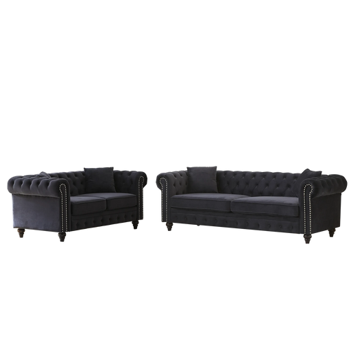 FX 3 Seats + 2 Seats Combo Sofa Modern living room sofa with solid wood frame and wooden feet, 4 cushions, apartment sofa furniture for living room, living room, office Default -DTYStore