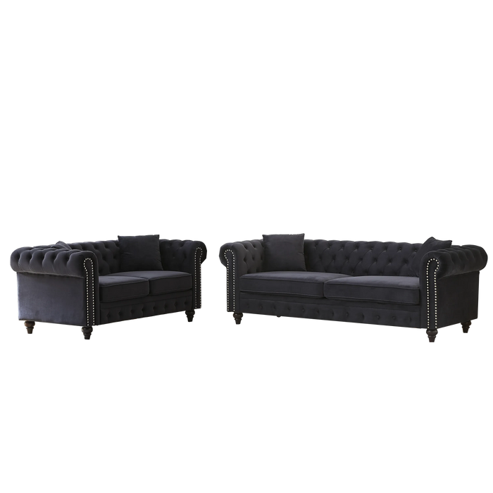 FX 3 Seats + 2 Seats Combo Sofa Modern living room sofa with solid wood frame and wooden feet, 4 cushions, apartment sofa furniture for living room, living room, office Default -DTYStore