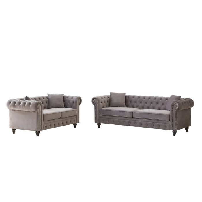 FX 3 Seats + 2 Seats Combo Sofa Modern living room sofa with solid wood frame and wooden feet, 4 cushions, apartment sofa furniture for living room, living room, office Default -DTYStore