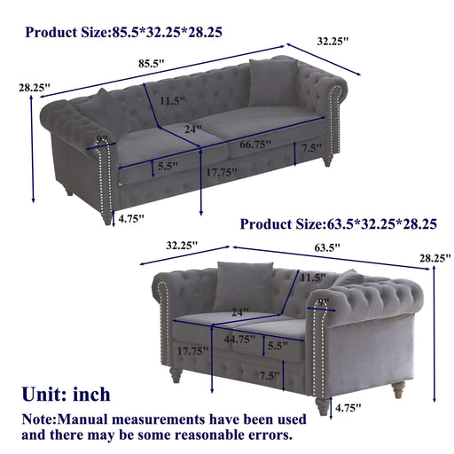 FX 3 Seats + 2 Seats Combo Sofa Modern living room sofa with solid wood frame and wooden feet, 4 cushions, apartment sofa furniture for living room, living room, office Default -DTYStore